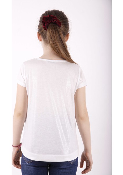 Kız Çocuk Best Friend Baskılı Taş Detaylı T-Shirt