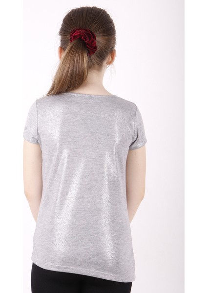 Kız Çocuk Yıldız Baskılı Kesik Cep Detaylı T-Shirt modelleri