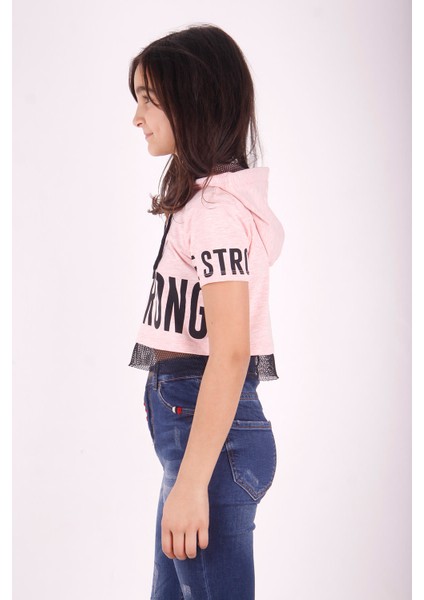 Kız Çocuk Be Strong Baskılı Kapüşonlu T-Shirt fiyatları