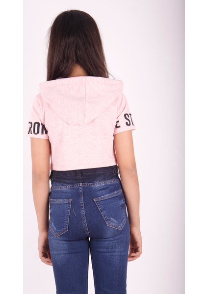 Kız Çocuk Be Strong Baskılı Kapüşonlu T-Shirt modelleri