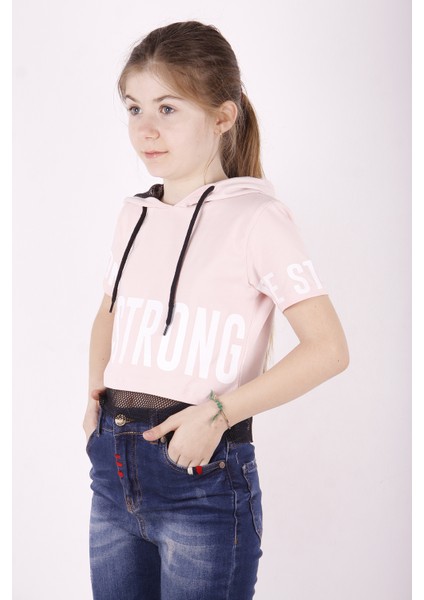 Kız Çocuk Be Strong Baskılı Kapüşonlu T-Shirt fiyatları