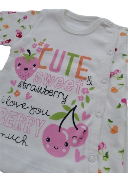 Kirazlı Desen Penye 2'li Kız Pijama Takımı