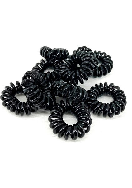 Telefon Kablosu Siyah Kıvrımlı Toka 12 Adet