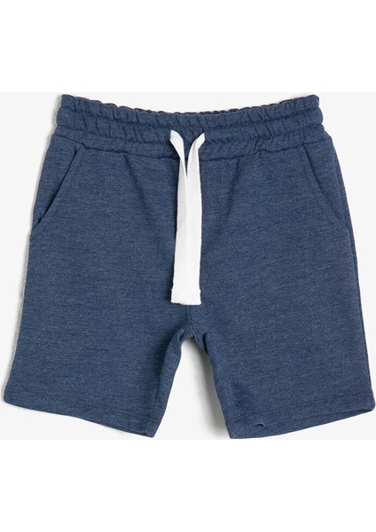 Erkek Çocuk Basic İnce Sweat Kumasindan Cepli Beli Kordonlu Şort
