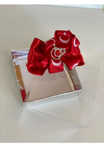 Queen Accessories Kırmızı Türk Bayrak Broşlu Saten Anne Kız Çocuk Bebek  Taç