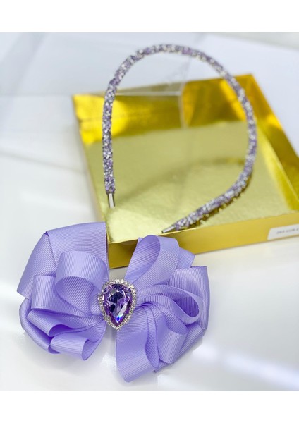 Lila Kristal Taşlı Luxury Anne Kız Çocuk Tak Çıkar Taç fiyatları