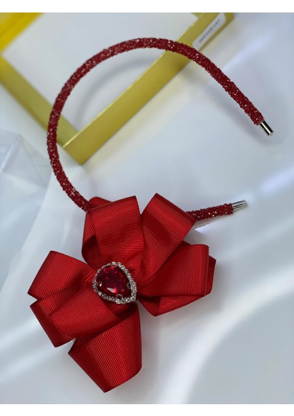 Kırmızı Kristal Taşlı Luxury Anne Kız Çocuk Tak Çıkar Taç modelleri