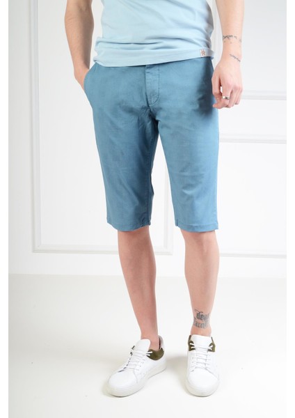 Bermuda Sim Fit Mavi Erkek Şort 29