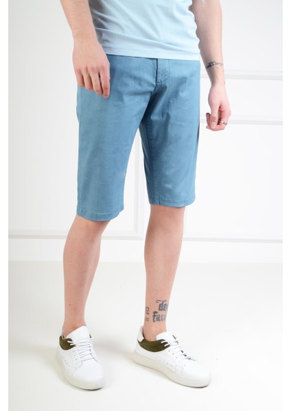 Bermuda Sim Fit Mavi Erkek Şort 29