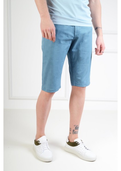Bermuda Sim Fit Mavi Erkek Şort 29