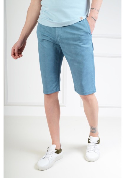Bermuda Sim Fit Mavi Erkek Şort 29