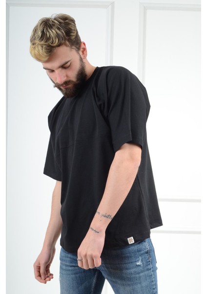 Oversized Siyah Erkek T-Shirt S