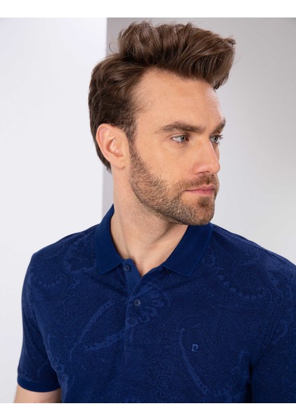 Erkek Lacivert Slim Fit Polo Yaka T-Shirt 50200560-VR033