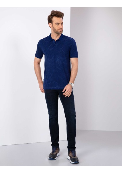 Erkek Lacivert Slim Fit Polo Yaka T-Shirt 50200560-VR033 fırsatları