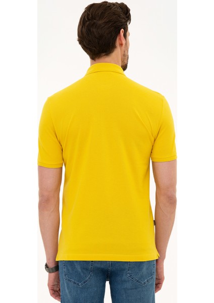 Erkek Sarı Slim Fit Polo Yaka Basic Tişört 50218589-VR043 modelleri