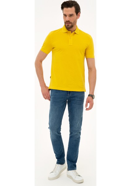 Erkek Sarı Slim Fit Polo Yaka Basic Tişört 50218589-VR043 fırsatları