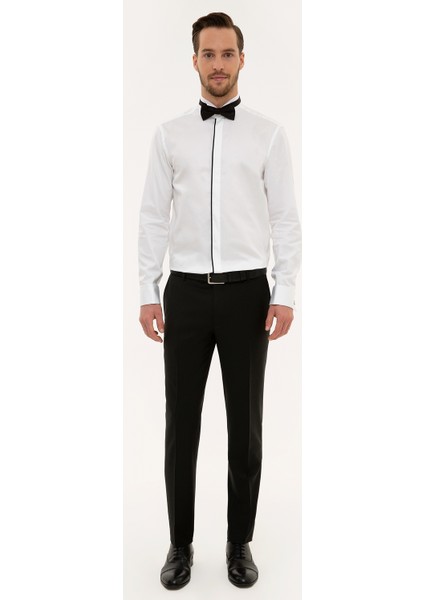 Erkek Beyaz Slim Fit Smokin Gömlek 50222960-VR013 fırsatları
