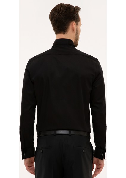 Erkek Siyah Slim Fit Smokin Gömlek 50222994-VR046 modelleri