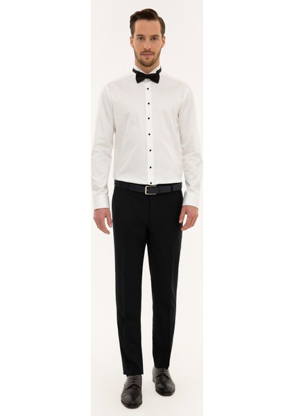 Erkek Ekru Slim Fit Smokin Gömlek 50223080-VR019