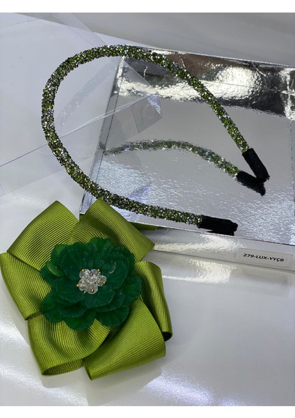 Yağ Yeşili Çiçek Broşlu Luxury Anne Kız Çocuk Hediye Kına Düğün Tak Çıkar Taç fiyatları