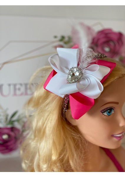 Yeşil Çiçek Broşlu Şerit Kurdele Luxury Anne Kız Çocuk Hediye Kına Düğün Tak Çıkar Taç