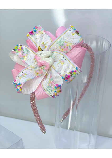 Pembe Unicornlu Luxury Anne Kız Çocuk Hediye Kına Düğün Tak Çıkar Taç