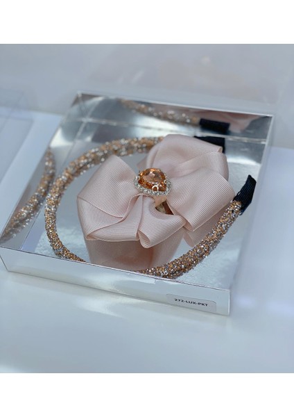 Pudra Kristal Taşlı Luxury Anne Kız Çocuk Hediye Kına Düğün Tak Çıkar Taç modelleri
