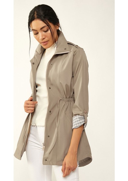 5669 Belden Lastikli Trenchcoat