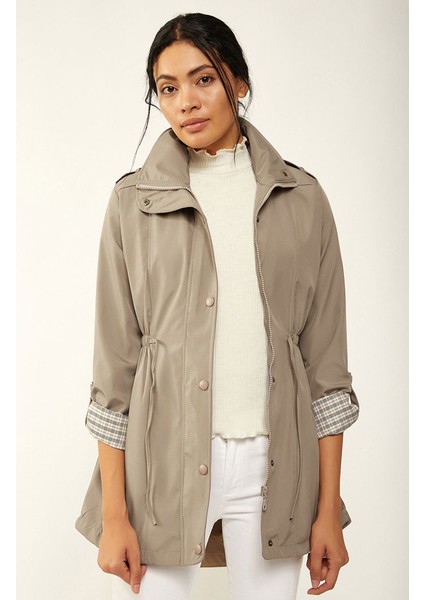 5669 Belden Lastikli Trenchcoat