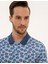 Erkek Mavi Slim Fit Baskılı Polo Yaka Tişört 50220880-VR036 2