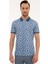 Erkek Mavi Slim Fit Baskılı Polo Yaka Tişört 50220880-VR036 1
