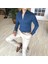 İtalyan Stil Slim Fit Dik Yaka Saten Erkek Gömlek Lacivert T4752 1