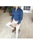 İtalyan Stil Slim Fit Dik Yaka Saten Erkek Gömlek Lacivert T4752 2