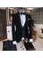 İtalyan Kesim Ceket Yelek Pantolon Siyah Damatlık Set T3747 3