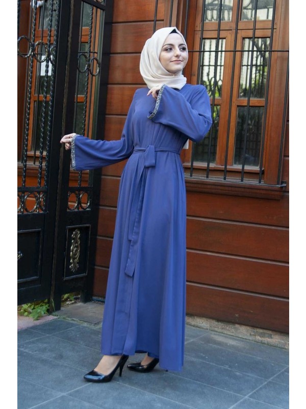 Nesli Ay Kadin Kol Ucu Kristal Tas Belden Kusakli Mavi Fiyati