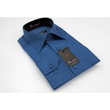 Dicotto Saks Büyük Beden Düz Renk Uzun Kol Klasik Erkek Gömlek - 150-28