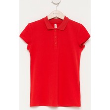 DeFacto Kız Çocuk Basic Polo T-Shirt Kırmızı