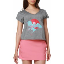 Mumu Wings - Zeynep Özatalay Koyu Gri Kadın T-Shirt