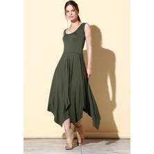 Quincey Viskon Elbise Yeşil EB2466