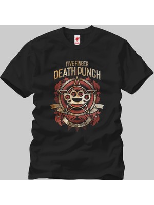 Crazy Five Finger Death Punch Badge Of Honor Erkek T-Shirt