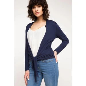 Kadın Önden Bağlamalı Hırka Lacivert