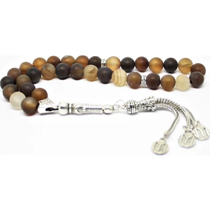 Çizgili Akik Taşı Tesbih Gerçek Doğal Taş Tespih