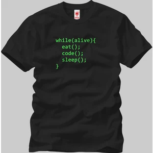 While Eat Code Sleep Erkek T-Shirt