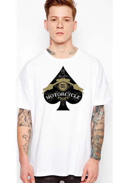 Black Spade Motorcycle Erkek Tshirt
