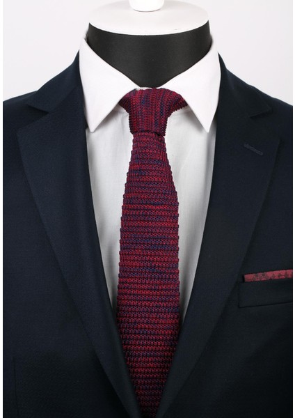 Bordo Kırçıllı Örgü Kravat 8151