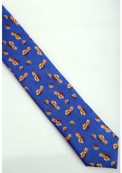 Mavi Çiçek Desenli Slim Kravat 5891 fiyatları