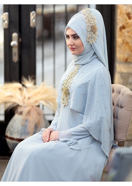 Nur Abiye Elbise - Mavi - Som Fashion fiyatları