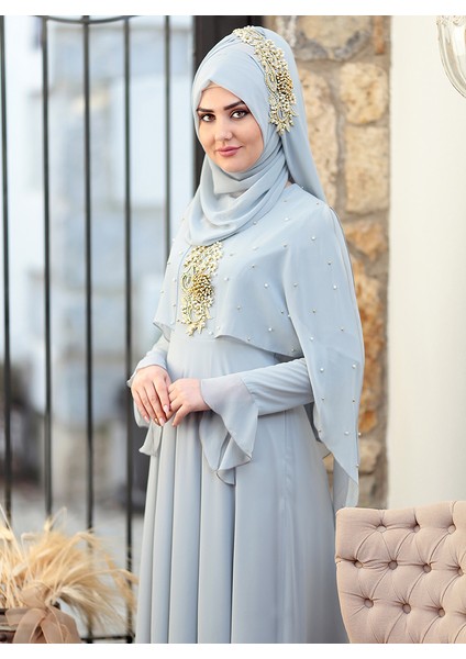 Nur Abiye Elbise - Mavi - Som Fashion fırsatları