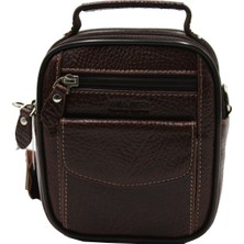 Aka Deri 356  Deri Erkek El Çantası Çapraz Çanta Kahve