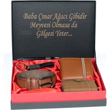 HKY Erkek Deri Cüzdan & Mekanizmalı Kartlık ve Kemer Seti